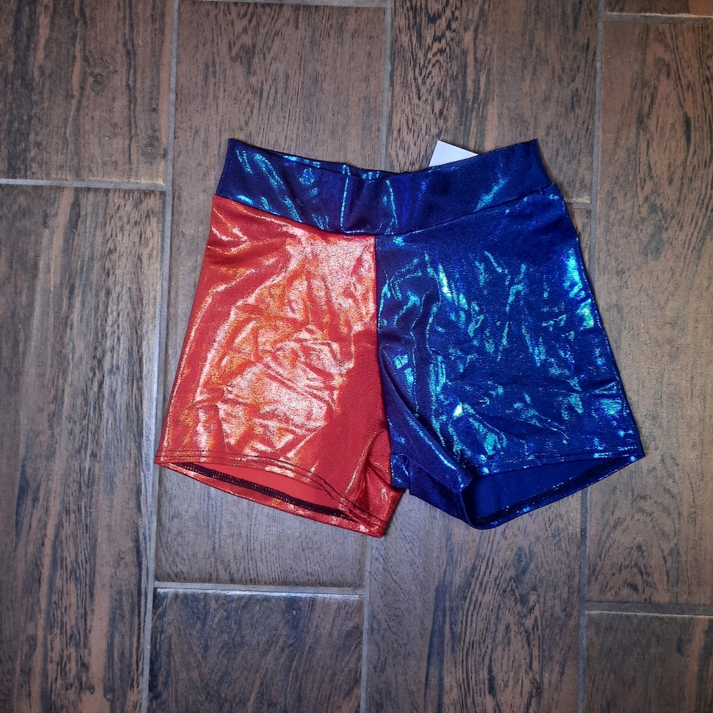 Color Block Midrise Spandex Shorts